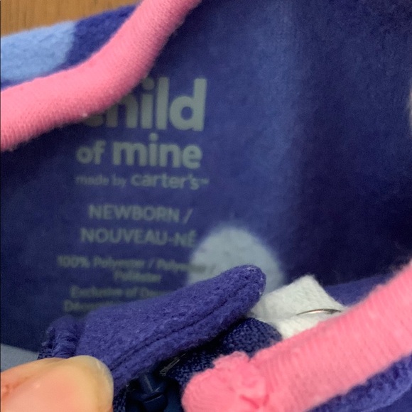 🍊5/$25 NWOT Carters Newborn Cozy Fleece Footies - Picture 5 of 6